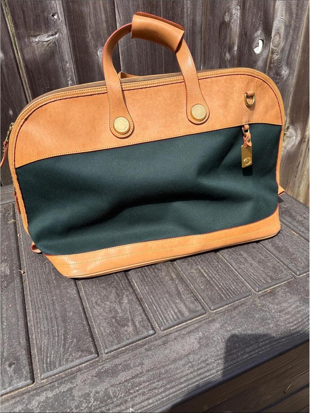 Dooney & Bourke Leather-Trim Green Canvas Weekender Bag